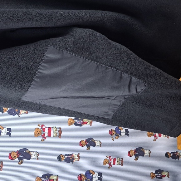 Y2K Chaps Ralph Lauren full zip fleece & nylon top 2 pocket 2XL black jacket - Picture 5 of 9